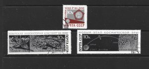 RUSSIA - 1966 LUNA 9 MOON LANDING - SCOTT 3274 TO 3276 - USED