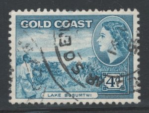 Gold Coast 1954 Queen Elizabeth II & Lake Bosumtwi 4p Scott # 154 Used