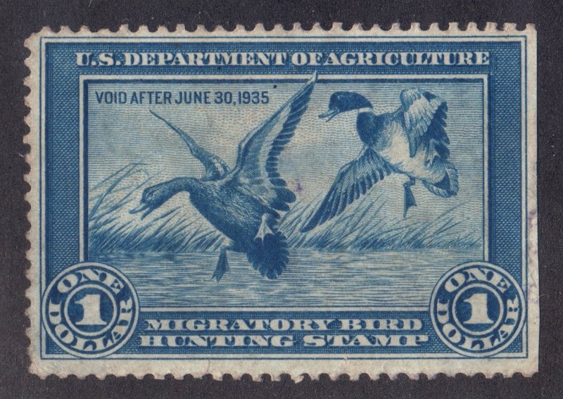 RW1 Unused, No Gum - Migratory Bird Hunting Stamp - Topical: Ducks