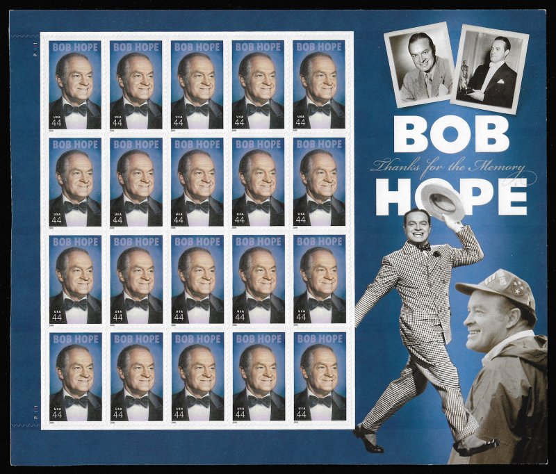 US #4406 44c Bob Hope, VF/XF mint never hinged, super nice sheet,  post offic...