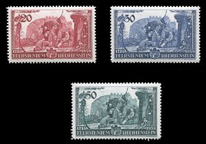 Liechtenstein #154-156 Cat$14, 1939 Scene of Homage, set of three, never hinged