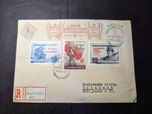 1954 Registered Hungary Souvenir First Day Cover FDC Budapest Local Use