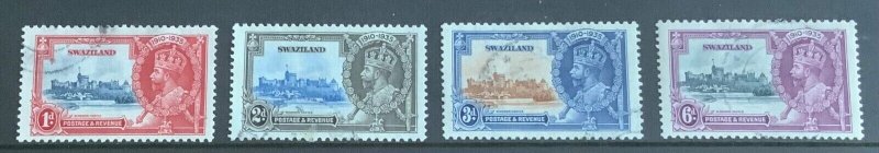 SWAZILAND 1935 SILVER JUBILEE SET SG21/24 FINE USED. CAT £24