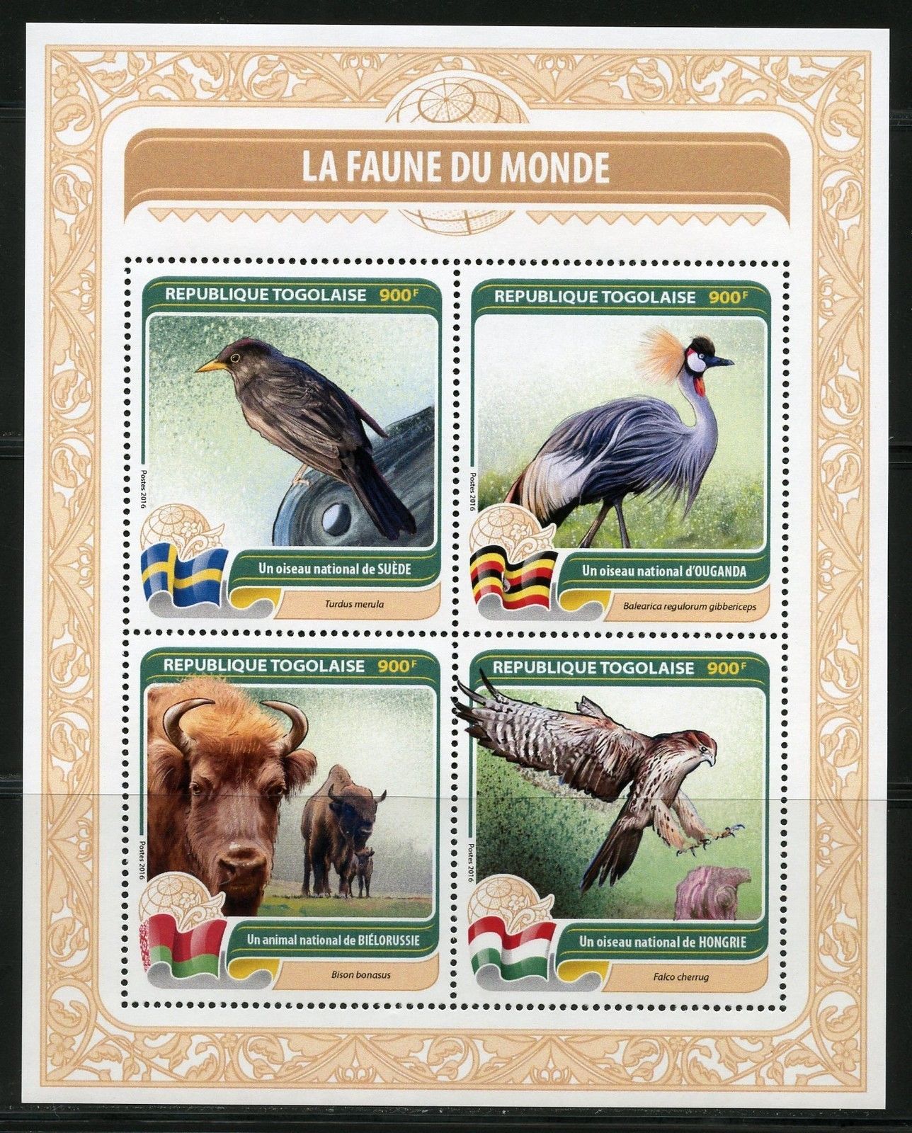 Togo 2016 Fauna of the World Official Bird or Animal Sweden, Belarus Uganda SHT | Africa - Togo, Stamp / HipStamp Togo 2016 Fauna of the World Official Bird or Animal Sweden, Belarus Uganda SHT | Africa - Togo, Stamp / HipStamp