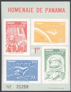 1962 PANAMA, Scott #C277a John Glenn 1st Orbit Flight/Space Souvenir Sheet MNH