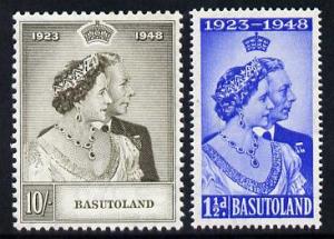 Basutoland 1948 KG6 Royal Silver Wedding perf set of 2 un...