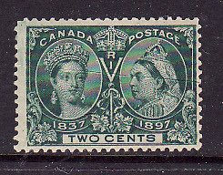 Canada-Sc#52- Unused  hinge 2c green Diamond Jubilee QV-og-1897-cdn1126-horizont