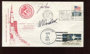 APOLLO 15 ASTRONAUTS WORDEN & IRWIN SIGNED  MISSION COVER LV5306