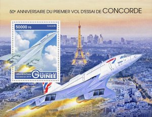 Guinea 2019 MNH Aviation Stamps Concorde Aircraft First Test Flight 1v S/S