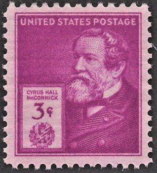 US 891 MNH VF 3 Cent Cyrus Hall McCormick American Inventor