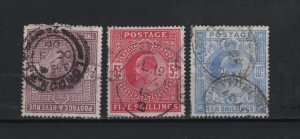 Great Britain #139-41  used VF  Cat $900  - Lakeshore Philatelics