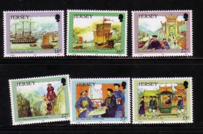 Jersey  Sc 587-92 1992 Mesny 150 yrs stamps NH