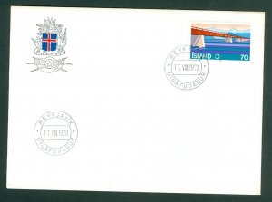 Iceland. FDC. 1978 Cachet. Skeioara Bridge,Road. Scott # 510 .