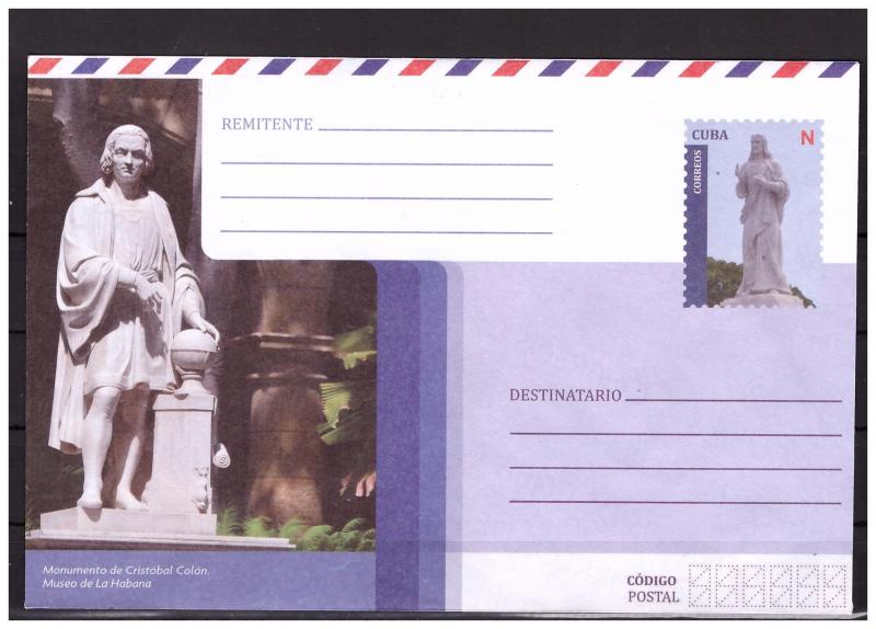 CUBA prestamped envelope 2018 Columbus monument