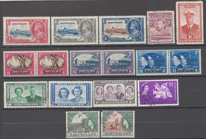COLLECTION LOT OF #1507 BASUTOLAND 17 STAMPS 1935+