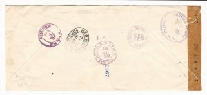 Bahamas July 1943 Censored Registered Airmail Cover - Complete 1942 Columbus Set