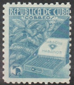 1939 Cuba Stamps Sc 358 Tobacco Plant and Cigars MNH