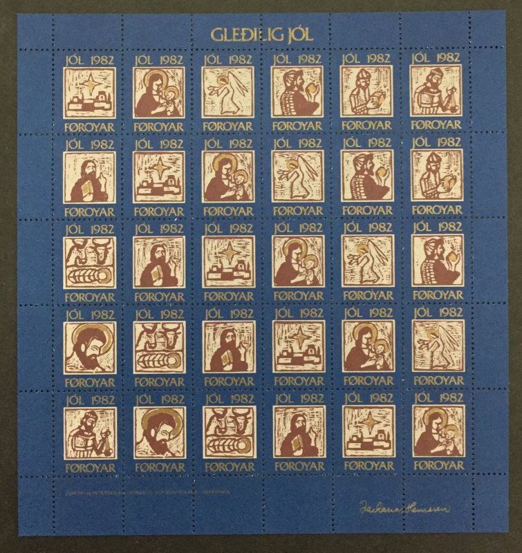 Faroe Islands 1982-4 Christmas Seals Full Sheets(3 Pics), MNH.