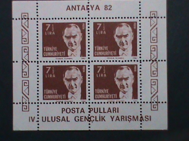 TURKEY-1982-SC#2137a  STAMP SHOW ANKARA'82-KEMAL ATATURK MNH S/S SHEET-VF-