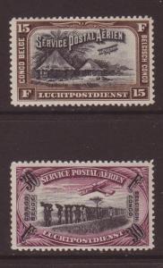 Belgian Congo Airmail Sc#C5-6 MNH stamp cat$14 planes