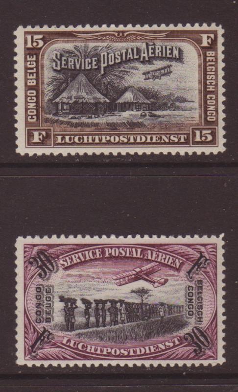 Belgian Congo Airmail Sc#C5-6 MNH stamp cat$14 planes