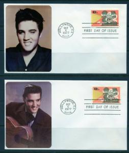 UNITED STATES 1977 ELVIS PRESLEY CACHETD  SET OF 4  DIFFERENT  TALKING FILM FDCS 