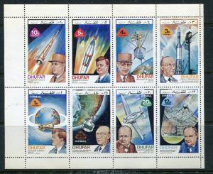 Dhufar(State of Oman) Sheet of 8 MNH Kenedy,De Gaulle Space 5435