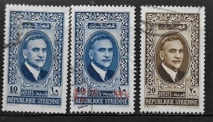 SYRIA 268a-270 USED PRESIDENT HASHAEM BEK EL ATASSI SET