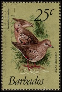 Barbados 502 - Used - 25c Ground Dove (1979) (cv $0.65) +