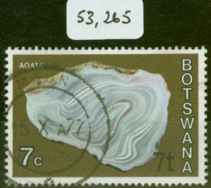 Botswana 1976 7t on 7c Agate SG372a Surch at Bottom Right V.F.U