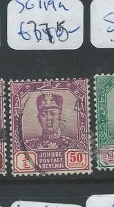 MALAYA JOHORE (P0910B) SULTAN 50C  SG 119A   VFU