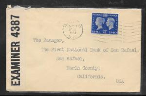 Just Fun Cover Great Britain 256 Wood Green JUN/27/1940 Censored Cover (my1415)