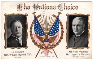 1908 Political Postcard The Nations Choice William Howard Taft for President