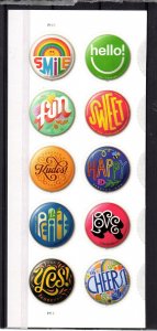 US #5928b (5919-5928 Block of 10) MNH 2024 Pinback Buttons Forever Stamps