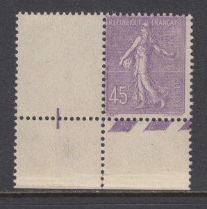 France Sc 143 MNH, 1926 45c light violet Sower, choice sheet corner single