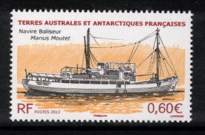 FRENCH ANTARCTIC 2012 Marius Moutet; Scott 455, Yvert 604; MNH