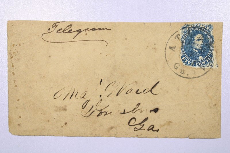 CSA - 186x Atlanta GA Canceled Cover / Telegram / #1 - L38870