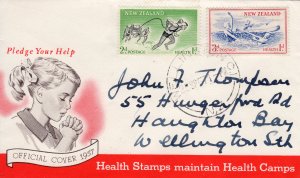 New Zealand 1957 Sc#B52/B53 HEALTH STAMPS Set (2) Official FDC