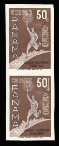 Panama #C237, 1960 50c Olympics, imperf. pair, never hinged