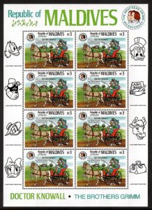 Maldives 1986 - Disney - Brothers Grimm - Sheet of 8 Stamps - Scott #1139 - MNH