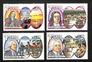 Tonga 1991, John Wesley 4v, unissued set, MNH