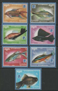 Thematic Stamps Animals - KAMPUCHEA 1988 FINLANDIA FISHES 7v 907/13 mint