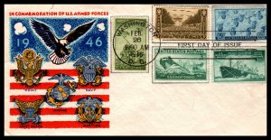 US 929,934-946,949 Armed Forces Fluegel U/A FDC