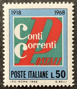 Italy 1968 #996, Postal Checking, MNH.