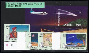 Anguilla Stamps # 669-73 MNH XF Souvenir Sheet And Set