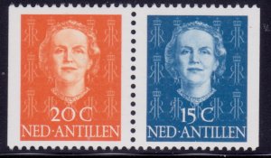 Netherlands Antilles, 1950, Queen Juliani, horiz.perf, sc#218,224, MNH,++