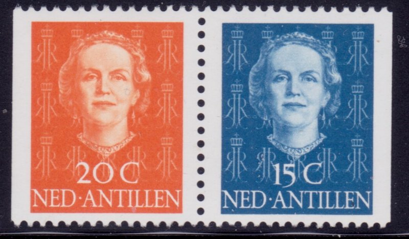 Netherlands Antilles, 1950, Queen Juliani, horiz.perf, sc#218,224, MNH,++