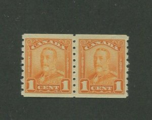1929 Canada Postage Stamp #160 Mint Never Hinged VF Coil Pair
