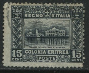 Eritrea 1910 15 centesimi slate used