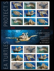 US 5870c Protect Sea Turtles imperf NDC header gutter block 18 MNH 2024 June 15